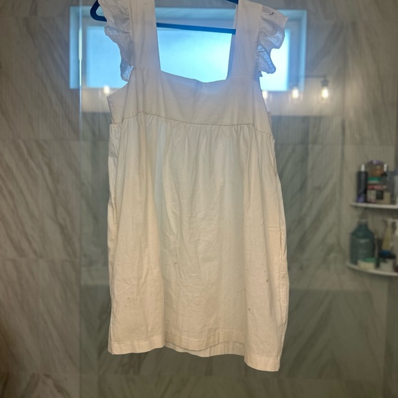 White Ruffle Sleeve Mini Dress - Picture 3 of 5